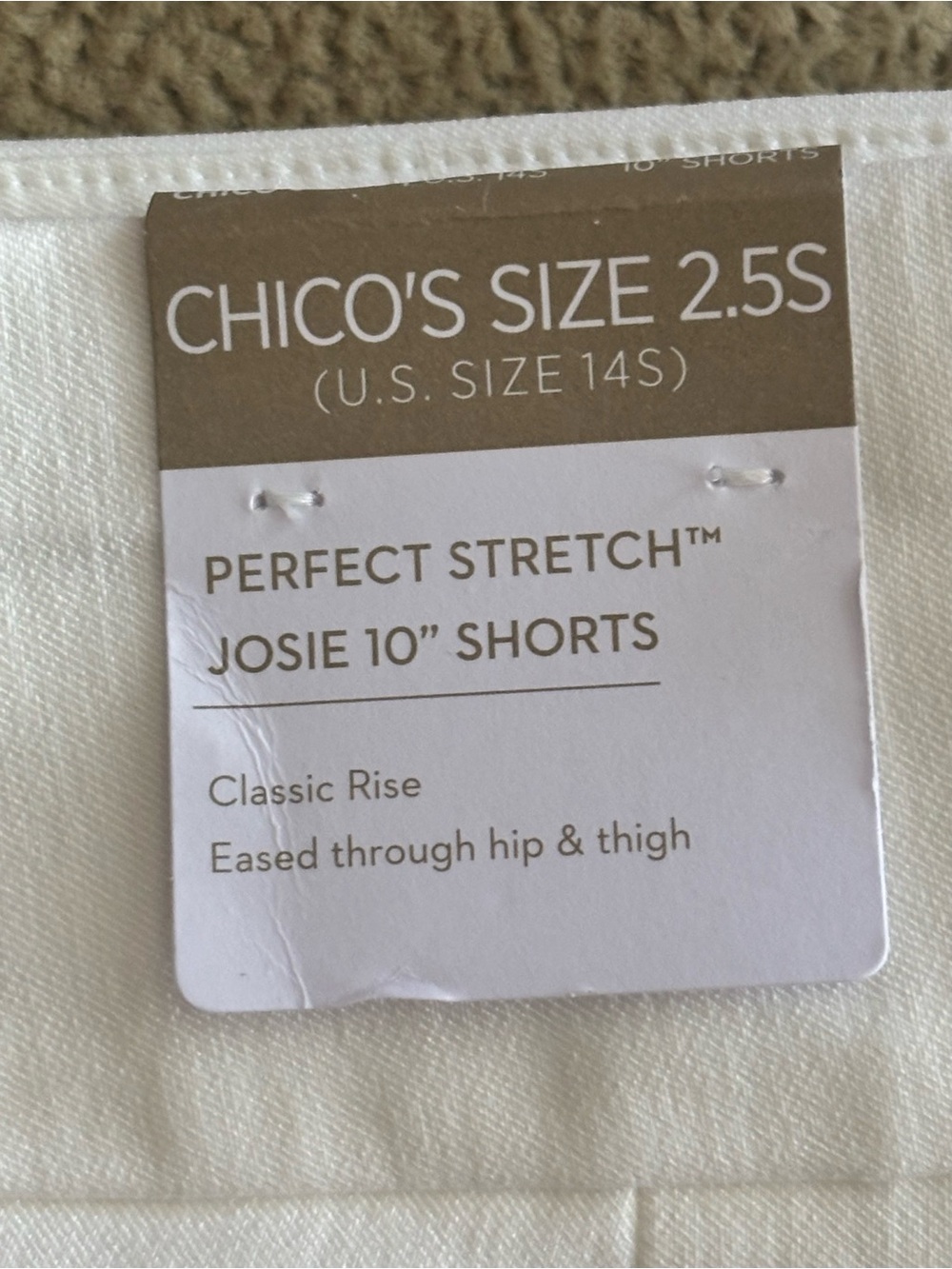 Chico's White Josie 10" Perfect Stretch Shorts